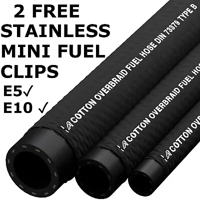 £2.71 • Buy Cotton Braided Rubber Fuel Hose Pipe Vacuum Line Unleaded Petrol Diesel Oil Tube