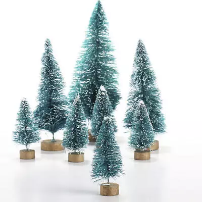 Package Of 32 Assorted Size Miniature Frosted Bottle Brush Sisal Trees • $23.96