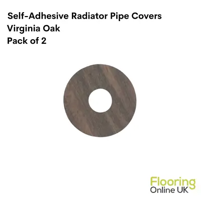 Laminate Radiator Pipe Rose Covers Self-Adhesive Pack Of 2 Virginia Oak Shade • £10.99