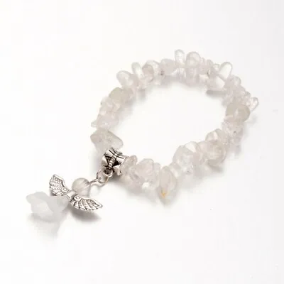 £3.89 • Buy Crystal Gemstone Chip Bead Bracelet Chakra Angel Jewellery Guardian Anxiety Girl