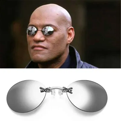 Matrix Morpheus Style Sunglasses For Men Vintage Rimless Round Design UV400 New • $9.95