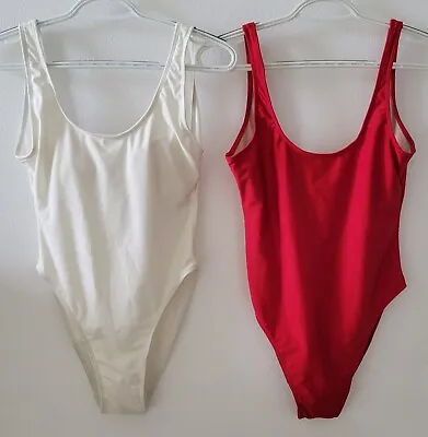 NWT Lot Of 2 ZAFULDIXPERFECT One Piece Bathing Suit Swimsuit Red White Size M • $16.99