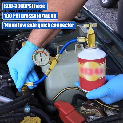 R134A Car Air Conditioning Refrigerant Recharge Measuring Kit Hose Gas Gauge ≥ • £12.59
