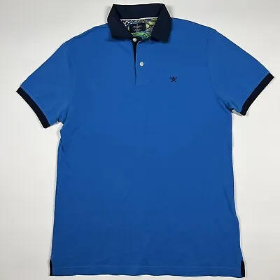 Hackett London Polo Shirt Blue Classic Fit Cotton Size Medium • $21.25