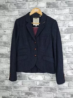 Jack Wills Blazer Size 14 Moon Tweed Jacket Wool Blue Hacking • £84.99