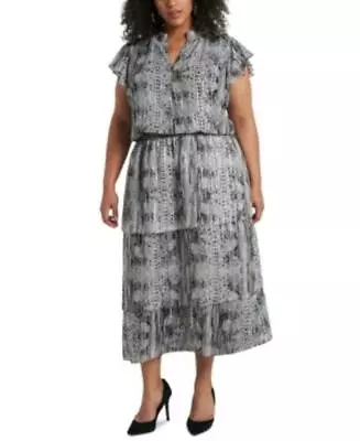 MSRP $99 1.state Trendy Plus Size Printed Tiered Fit & Flare Dress Size 1X • $44.51