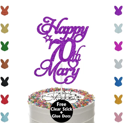 Personalised Cake Topper Happy Birthday Any Age Any Name 40th 50th 60th 70th • £2.69