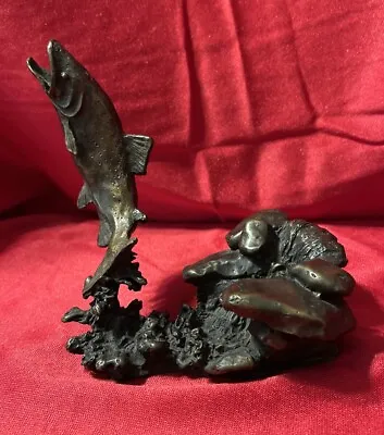 Mark Hopkins Signed Bronze Sculpture “Trout” 1989 Limited Edition 262/2500 4’x4’ • $300
