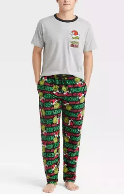 NEW Dr. Seuss Men's The Grinch Short Sleeve 2 Piece Pajama Set Size Medium • $22.95