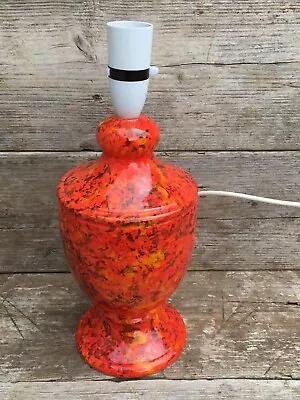 Vintage Ceramic Orange Fat Lava Glaze Lampbase 1970's Retro • £9.99