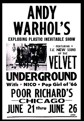 £4.65 • Buy -A3 Size Wall Poster Art Deco - ANDY WARHOL'S VELVET UNDERGROUND CONCERT -#02