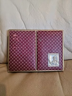 VINTAGE WADDINGTONS PLAYING CARDS IN RED ORIGINAL CASE AND 1950’s COMPLETE DECK • £8