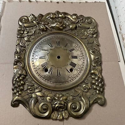 Antique French Morbier Wag In The Wall Ornate Clock Dial Brass Coated  • $89.99