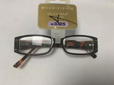 MAGNIVISION Elegant Eyes  GRACIE A BLACK  Reading Glasses Black Front/Tort Back • $13.99