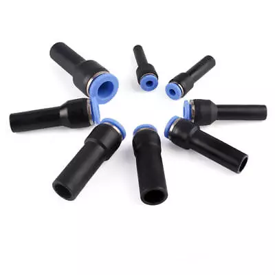 £2.27 • Buy Push Fit Stem Reducer Pneumatic Push In Fitting Hose Tube 4mm 6mm 8mm 10mm 12mm