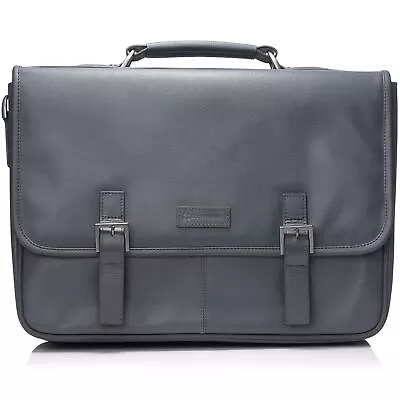 Alpine Swiss Genuine Leather 15.6” Laptop Briefcase Flap Over Messenger Bag • $49.99