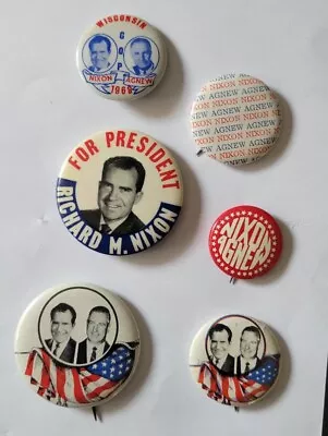 1968 Nixon Agnew Presidential Buttons From Their Campaign • $9.50