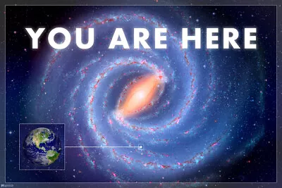 You Are Here Earth In Space Milky Way Galaxy Universe Funny Classic Poster 12x18 • $10.98