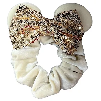 Minnie Mouse Ears Scrunchies Gold Sequins Hair Bow Hair Care Hair Accessories • $9