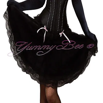 $24.17 • Buy Black Skirt Women Lace Swing Long Plus Size 6-26 Fancy Dress Burlesque Retro 50s