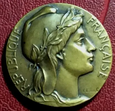 Art Deco Marianne For Victims Of WWI 1935 Medal By L. O. Mattei • $29