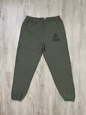 Vtg USMC Sweatpants Men L Military PT Logo Made In USA Distressed 90s Grunge • $21.89