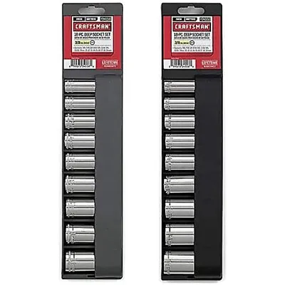 Craftsman 34558 18-Piece Deep Socket Set Standard SAE And Metric 3/8  Drive 12pt • $46.77