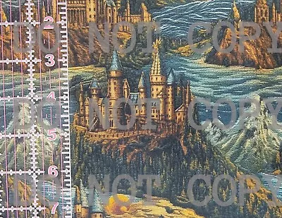 100% Cotton Woven Fabric Harry Potter Hogwarts Castle Movie By The 1/4 Yard 9x56 • $5.49