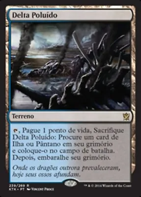 FOIL Polluted Delta NM Khans Of Tarkir MTG Magic The Gathering Land Portuguese • $51.61