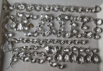 VGC Mixed Vintage Chandelier Glass Chains Prism Spares Xmas Decorations Craft G • £14.99