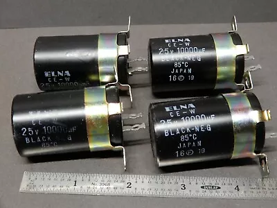 Elna 10000uf 25V Electrolytic Capacitors Qty 4 NOS With Clamps 30x50mm • $20