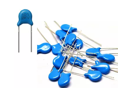 101 2kv (50x)  Disc Ceramic Capacitors 100pF 0.1nF 0.0001uF 101 2000v • $9.68