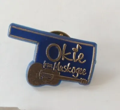 Okie From Muskogee Oklahoma State Shaped Plastic Lapel Pin • $10