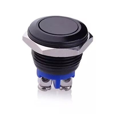  Momentary Push Button Switch U16A1 1NO SPST Black Metal Shell Suitable 16mm • $15.46