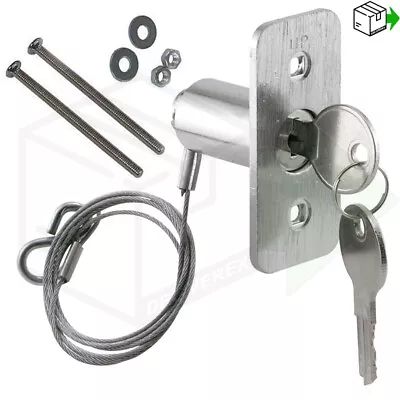 Garage Door EXTERNAL EMERGENCY Release Device  Round Key Type Lock With 8' Cable • £19.99