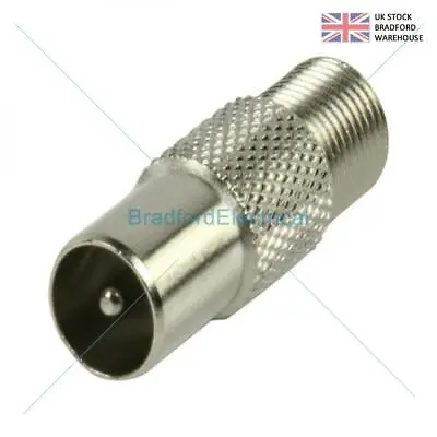 F-Type Coaxial Female To RF TV Aerial Male Adapter Satellite Coax Connector • £1.99
