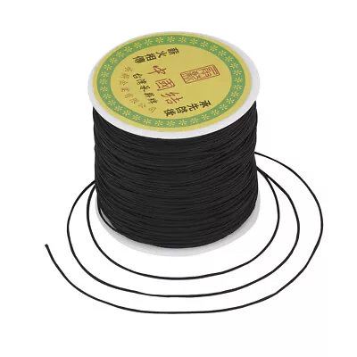 Black Braided Nylon Cord Imitation Silk String Thread 0.8mm About 100Yard/Roll • $8.99