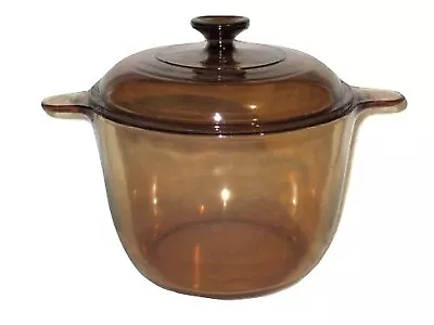 Corning Ware Visions Visionware Amber Glass Dutch Oven/ Stock Pot - 3.5 L • $79.99