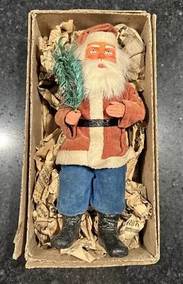 Rare Belsnickel Antique Santa With Goose Feather Tree Fur Beard Candy Holder • $2000