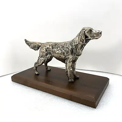Weidlich Bros Metal Dog Pointer Figurine Sculpture 10  Long With Base Vintage • $99.99