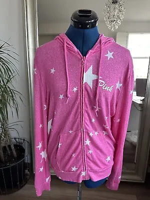 Victorias Secret Pink Cozy Perfect Stars Hoodie Light Zip Up Sweater Jacket  • $50