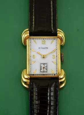 Vintage 40s Le Coultre Vacheron Men's Uniplan 14k GOLD Fancy Lugs Watch • $2999