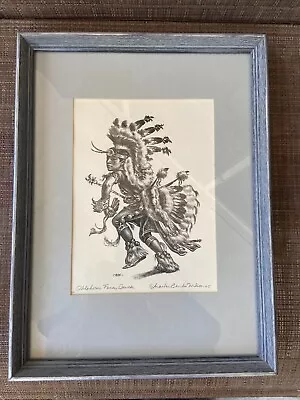 Charles Banks Wilson Oklahoma Fancy Dancer 1965 Pencil Signed Lithograph Framed • $125