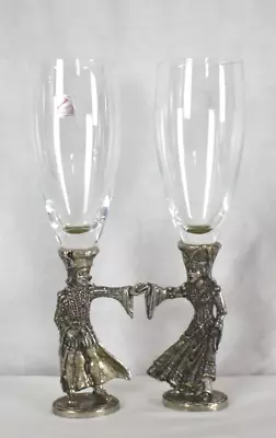 Fellowship Foundry Peter Pewter O'hare 1991 - King & Queen Wedding Wine Goblets • $182.14