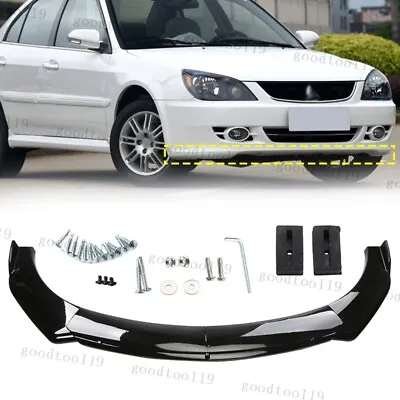 Bright Black Front Bumper Lip Splitter Spoiler For Mitsubishi Lancer 2002-2017 • $52.95