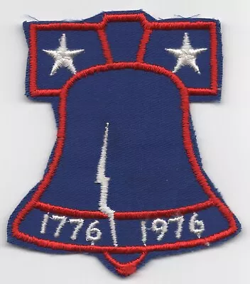 LIBERTY BELL Vintage Embroidered Sew-On Bicentennial 1776-1976 Blue Field • $5.99