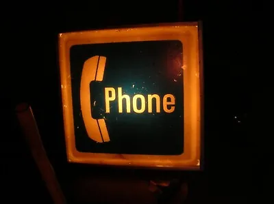 Vintage Lighted Sign Telephone Sign Phone Sign • $165