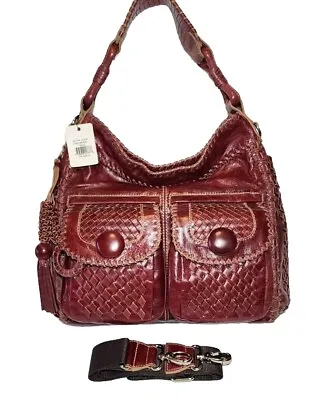 Lockheart In The Loop Cinnamon Jenna Vintage Leather Crossbody Handbag Nwt $595 • $460.76