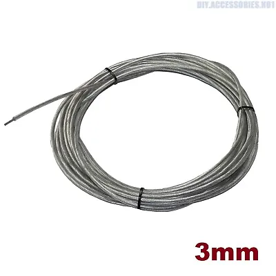£2.17 • Buy Ø3mm Coated Steel Wire Rope Cable Stainless Steel Metal PVC Cable Laundry Line