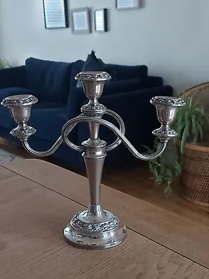 Silverplated Ianthe Candleabra Centrepiece Triple Twist Vintage Made In England • £45